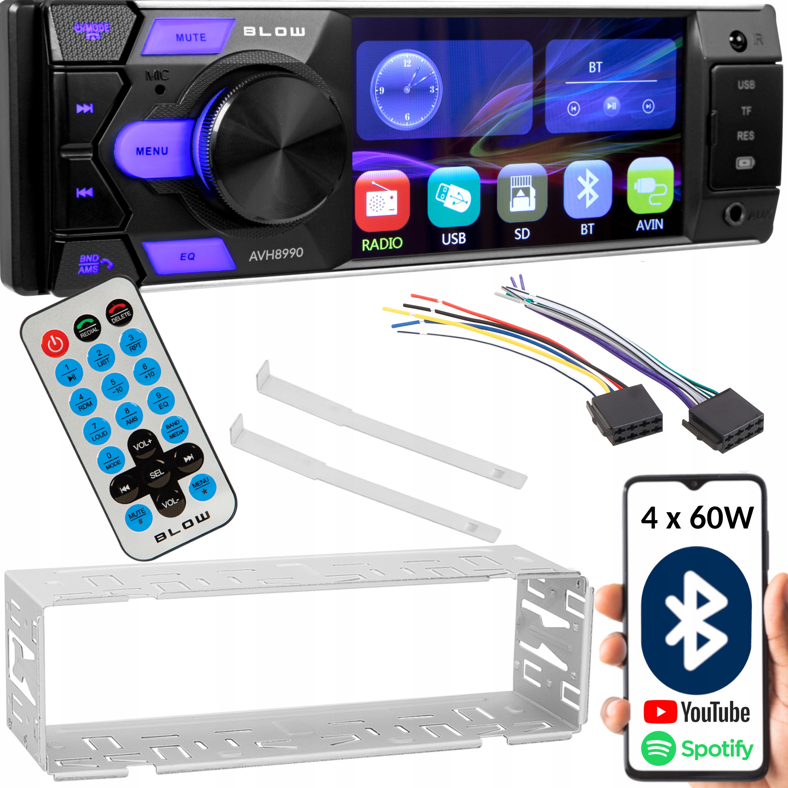Autorádio Blow AVH-8990 1-DIN + Blow mikrofón 78-399#
